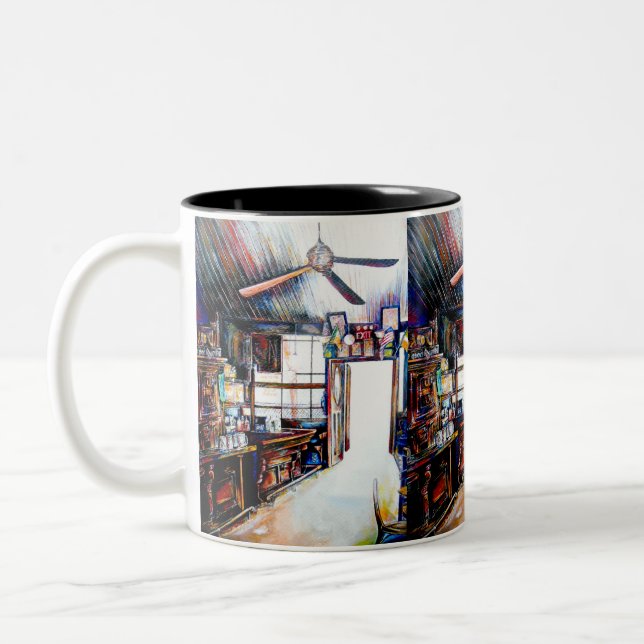 Liebe ist keine Mauer, sondern eine Brücke Zweifarbige Tasse (Links)