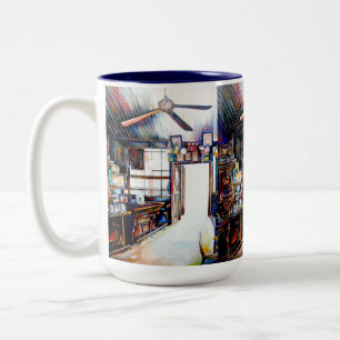 Liebe ist keine Mauer, sondern eine Brücke Zweifarbige Tasse