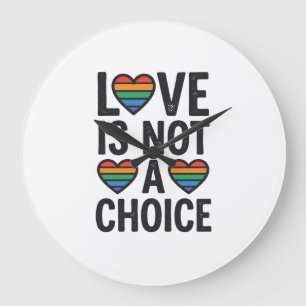 Liebe ist keine Wahl Regenbogen Stolz Vintage-Shir Große Wanduhr