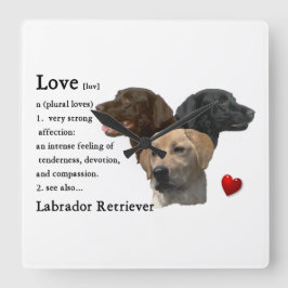 Liebe ist Labrador Retriever Geschenke Quadratische Wanduhr