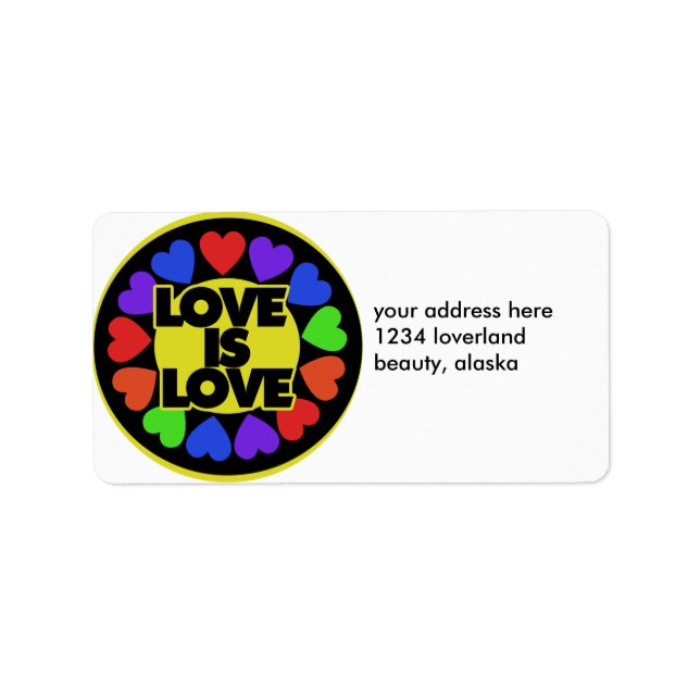 Liebe ist Liebe Adressaufkleber (Vorne)