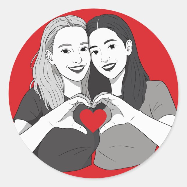 Liebe ist Liebe. Amore è Amore Runder Aufkleber (Vorderseite)