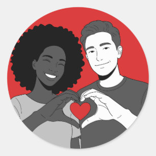 Liebe ist Liebe. Amore è Amore. Runder Aufkleber