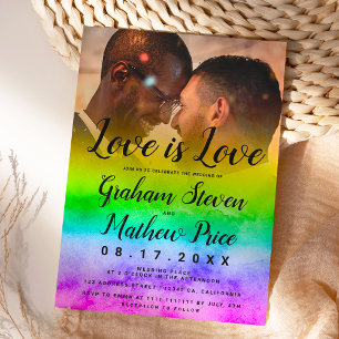 Liebe ist Liebe Aquarell Rimbow Foto Homosexuelle Einladung