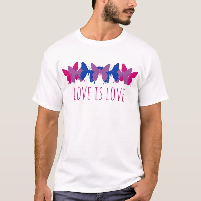 Liebe ist Liebe Bisexueller Schmetterling T - Shir T-Shirt (Vorderseite)