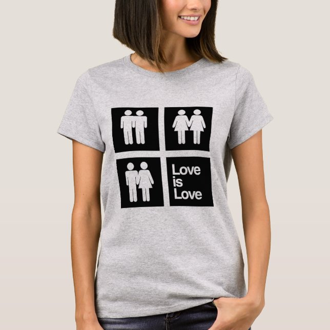 Liebe ist Liebe Blöcke T-Shirt (Vorderseite)
