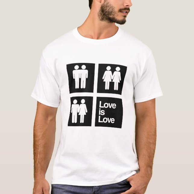 Liebe ist Liebe Blöcke T-Shirt (Vorderseite)