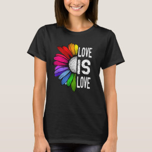 Liebe ist Liebe Daisy Lgbt Regenbogen Gay Lesbian T-Shirt