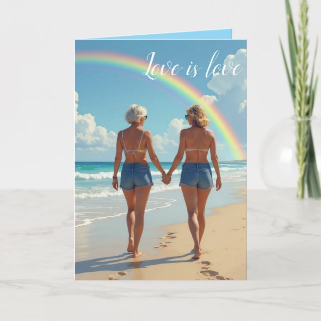 Liebe ist Liebe Dankeskarte (Vorderseite)