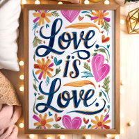 Liebe ist Liebe farbenfrohe LGBTQ Wall Art