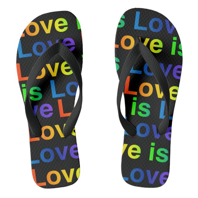 Liebe ist Liebe Flip Flops (schwarz) (Fußbett)