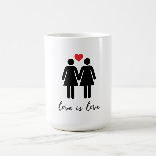 Liebe ist Liebe (Frauen) + Herz Kaffeetasse (Mittel)