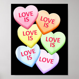 Liebe ist Liebe Gay Pride Candy Herz Valentinstag Poster