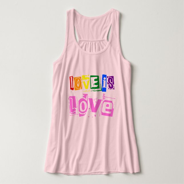 Liebe ist Liebe Gay Pride Gleichstellungsunterstüt Tank Top (Design Vorderseite)