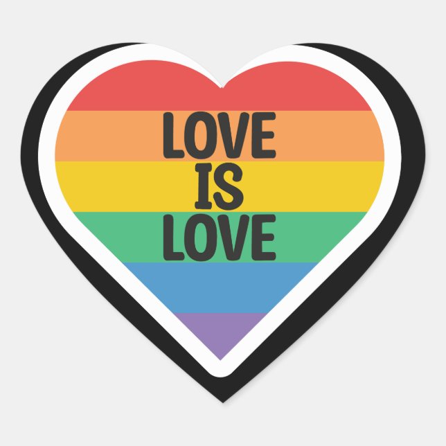 Liebe ist Liebe | GAY PRIDE Herz-Aufkleber (Vorderseite)