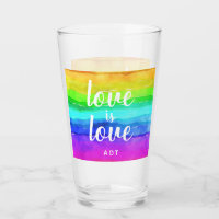 Liebe ist Liebe Gay Pride Monogramm Regenbogen Aqu