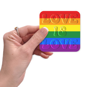 Liebe ist Liebe Gay Pride Quadratischer Aufkleber