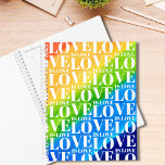 Liebe ist Liebe Gay Pride Rainbow Planer<br><div class="desc">Dieser farbenfrohe Planer ist mit einem wasserfarbenen Regenbogenuntergrund geschmückt und eine Liebe ist ein Liebe-Muster in stilvoller weißer Typografie.</div>