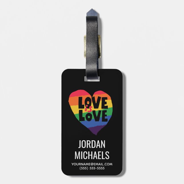 Liebe ist Liebe Gepäckanhänger (Rückseite vertikal)