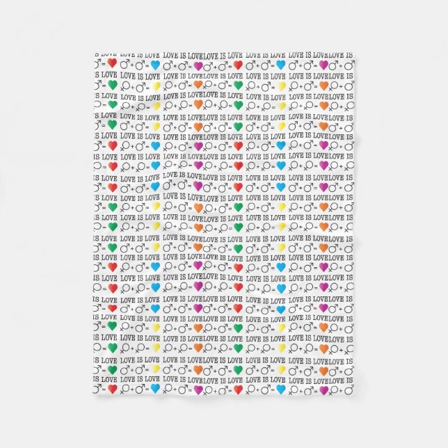 LIEBE ist LIEBE Gleichheit Zitat in Regenbogenfarb Fleecedecke (Vorderseite)