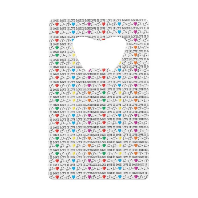 LIEBE ist LIEBE Gleichheit Zitat in Regenbogenfarb Geldbeutel Flaschenöffner (Vorderseite)