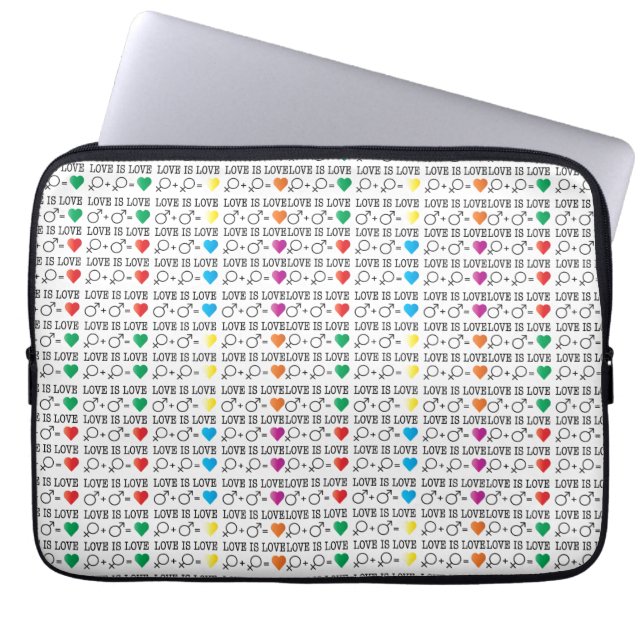 LIEBE ist LIEBE Gleichheit Zitat in Regenbogenfarb Laptopschutzhülle (Vorderseite)