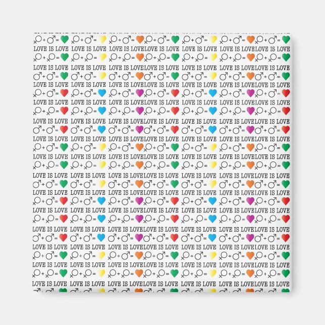 LIEBE ist LIEBE Gleichheit Zitat in Regenbogenfarb Magnet (Vorne)