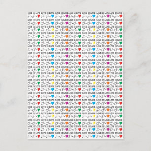 LIEBE ist LIEBE Gleichheit Zitat in Regenbogenfarb Postkarte