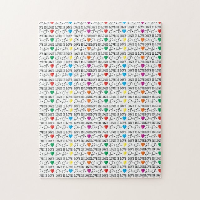 Liebe ist LIEBE Gleichheit Zitat in Regenbogenfarb Puzzle (Vertikal)