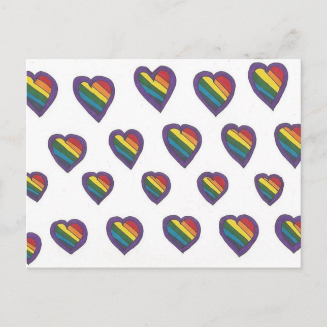 Liebe ist Liebe Herzmuster Postkarte (Vorderseite)