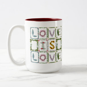 Liebe ist Liebe Jubiläum Anpassbar mit Hochzeit Zweifarbige Tasse