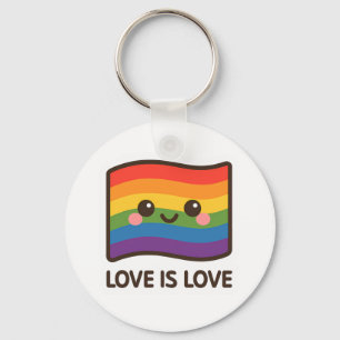 Liebe ist Liebe - Kawaii Rainbow Design Schlüsselanhänger