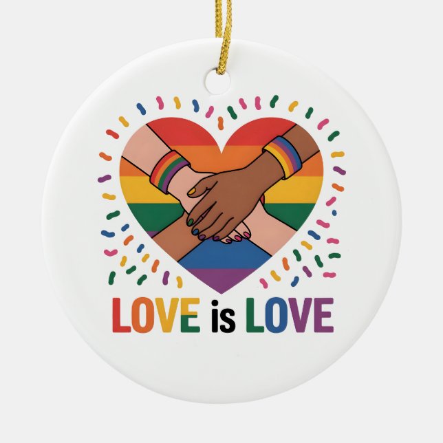 Liebe ist Liebe Keramik Ornament (Vorne)