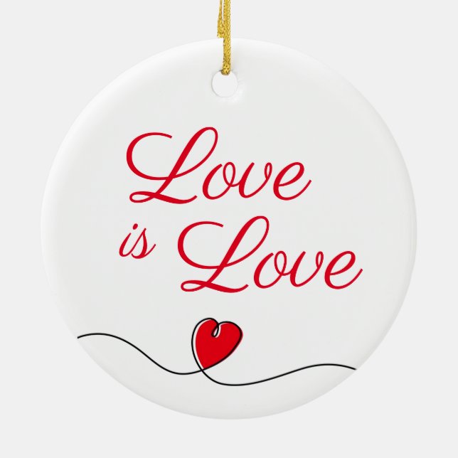 Liebe ist Liebe Keramik Ornament (Hinten)