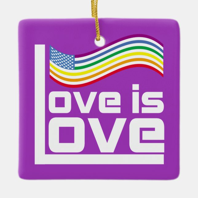Liebe ist Liebe Keramikornament (Vorderseite)