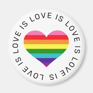 Liebe ist Liebe Kreis Text Regenbogen Herz Magnet