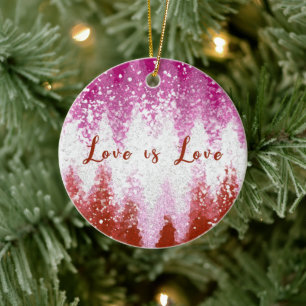 Liebe ist Liebe Lesbische Flagge Farben LGBT Keramik Ornament