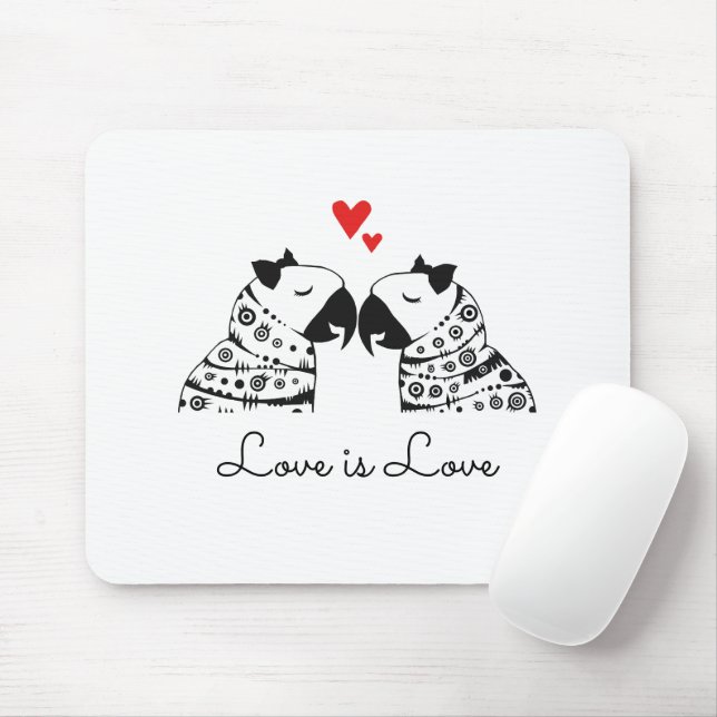 Liebe ist Liebe lesbische Papageien Mousepad (Mit Mouse)