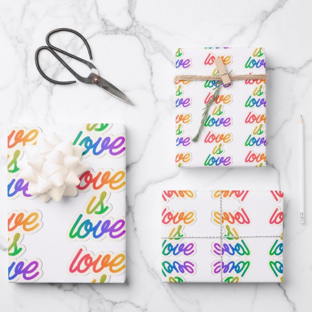 Liebe ist Liebe LGBT Geschenkpapier Set (Vorderseite)
