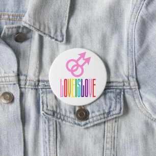 Liebe ist Liebe LGBT Pride Gay Liebe Regenbogen Fl Button
