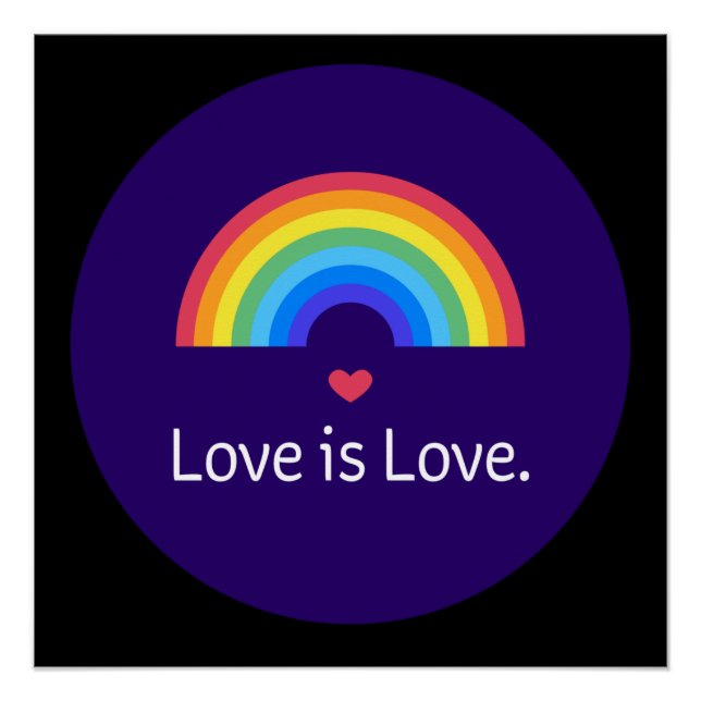 Liebe ist Liebe. LGBT+PRIDE. Que. Poster (Vorderseite)