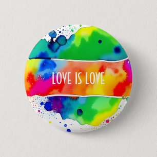 Liebe ist Liebe LGBT-Pride Regenbogen Button