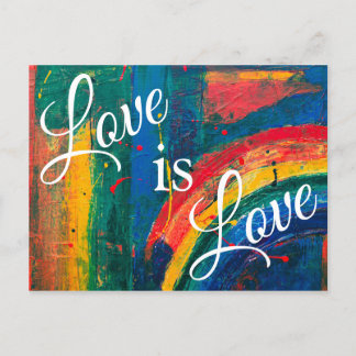 Liebe ist Liebe LGBT+-Regenbogen Postkarte