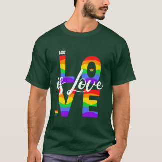 Liebe ist Liebe LGBT Regenbogen Retro T-Shirt