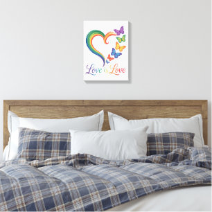 Liebe ist Liebe LGBT Schmetterling Herz Regenbogen Leinwanddruck