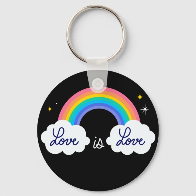 Liebe ist Liebe. LGBT+Stolz. Rainbow Schlüsselanhänger (Vorderseite)
