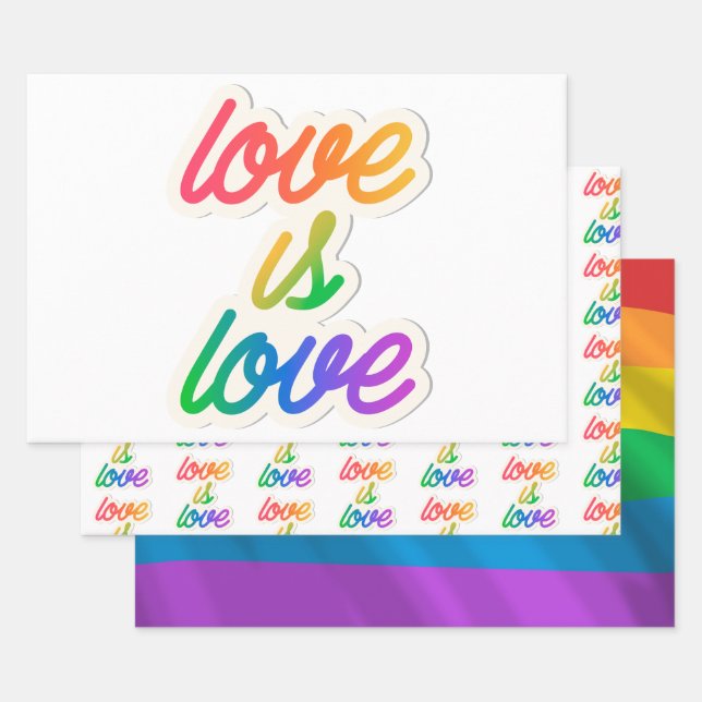 Liebe ist Liebe LGBT Wrapping Paper Sheets - Regen Geschenkpapier Set (Set)