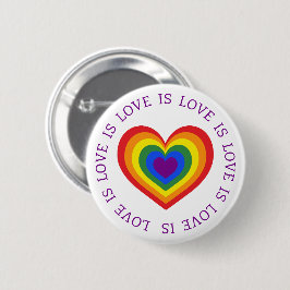 Liebe ist Liebe LGBTQ Rainbow Heart Button