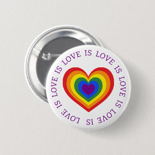 Liebe ist Liebe LGBTQ Rainbow Heart Button