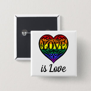 Liebe ist Liebe LGBTQ Rainbow Herz Button